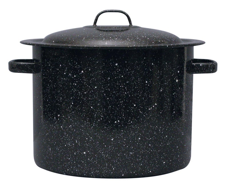 Granite Ware 12-Quart Stockpot, Large Capacity for Soups, Stews, Pasta - Durable Graniteware with Non-Stick Surface for Easy Cleaning - Chip-Resistant & Even Heat Distribution (Speckled Black) - Image 1